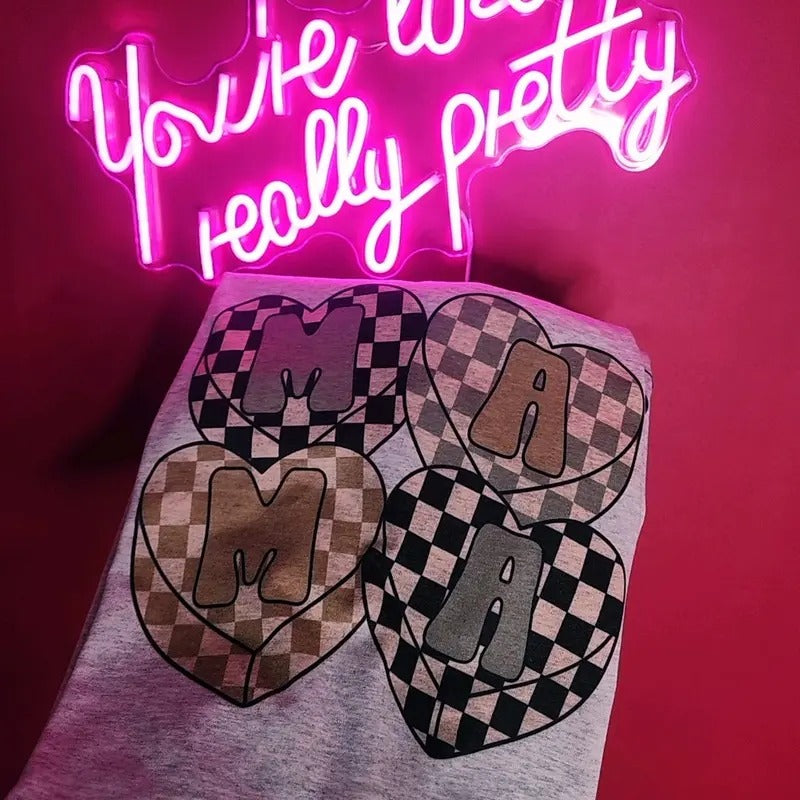 Cute Mama Heart Graphic Tee Hoodie, Sweatshirt | GrindPrints.com