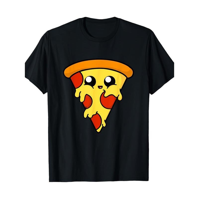 Cute Pizza T Shirt -100% Cotton - 220g made in usa Hoodie, Sweatshirt | GrindPrints.com
