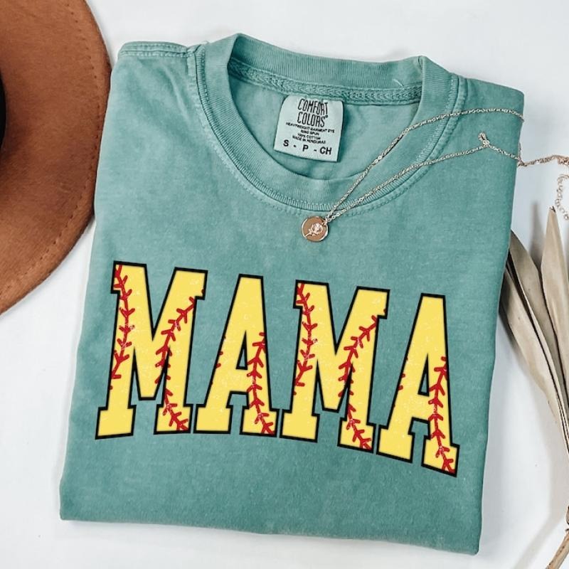 Cute Softball Mama Shirt, Mothers Day Gift For Softball Mom, Gift For Softball Lover Mom Shirt, Mothers Day Shirt,...