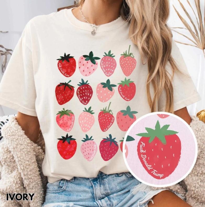 Cute Strawberry T-Shirt, Subtle AT Shirt,, Floral Feminist Comfort Colors T-Shirt, Resist Shirt, Strawberry Feminist...