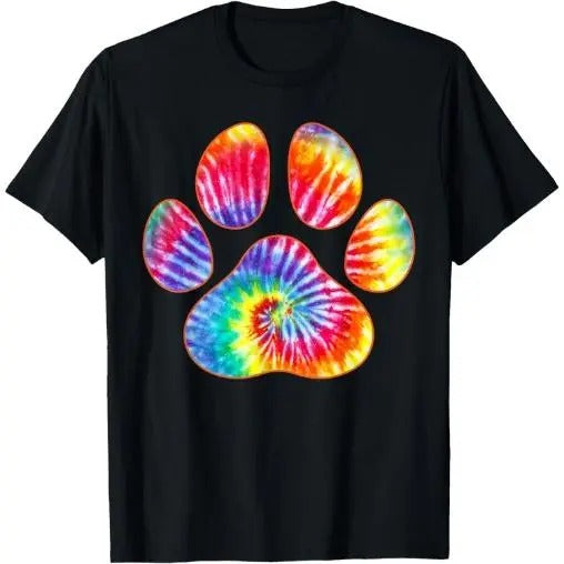 Cute Tie Dye Paw Print Pet Owner Paw Print Tie Dye Dog Lover T-Shirt Made in USA Hoodie, Sweatshirt | GrindPrints.com
