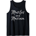 Cute Workout Quote for Women Ladies Muscles and Mascara Tank Top Made in USA T-Shirts, Hoodie, Sweatshirt | GrindPrints.com