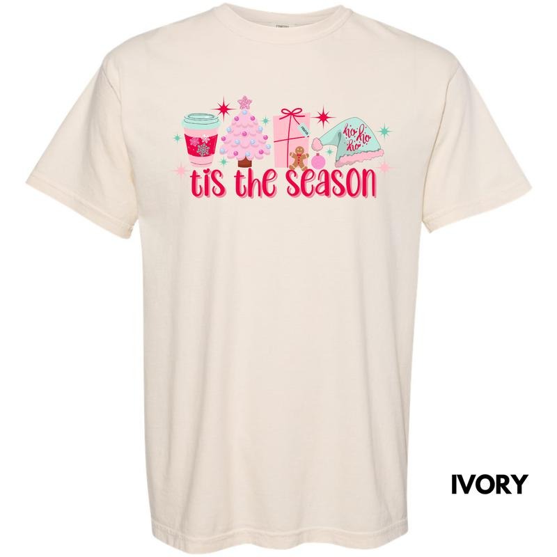 Cutesy Pink Tis The Season Comfort Colors T-Shirt 'NLB' Hoodie, Sweatshirt | GrindPrints.com