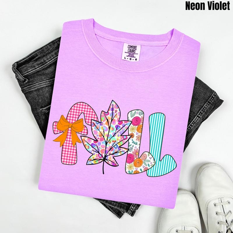 Cutie Fall Patterns Comfort Colors T-Shirt 'NLB' Hoodie, Sweatshirt | GrindPrints.com