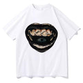 Cyberpunk Fang Mouth Tee, Vintage Y2k Graphic Tee, Unisex Cotton Short Sleeve T-shirt, Fun Graphic Print T-shirt, Unisex...
