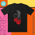 Cycling Black-Gray Battle Tee |   'Who Rules the Hill' Motivational |   Outdoor Fitness Essential Hoodie, Sweatshirt