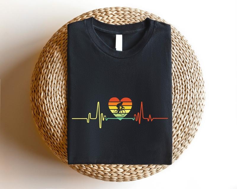 Cycling Heartbeat Shirt Cycling Heart Bicycle Lover Matching Bicycle Rider Sport Shirt Bike Shirt T-Shirts, Hoodie, Sweatshirt