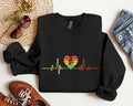 Cycling Heartbeat Sweatshirt, Cycling Heart Hoodie, Bicycle Lover Gift Sweater, Matching Bicycle Rider Hoodie, Bike...