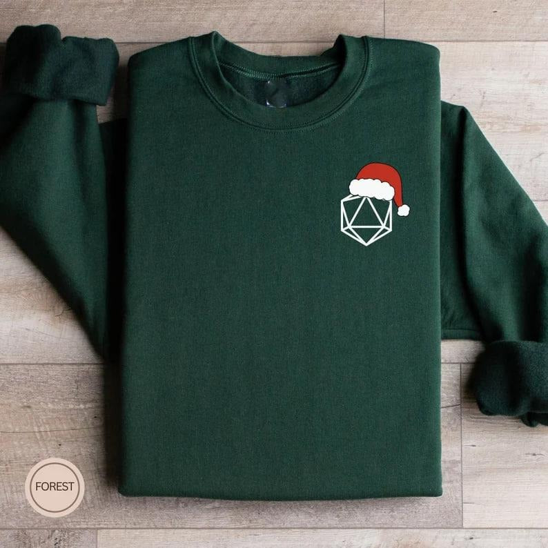 D20 DND Christmas Shirt, DND Sweatshirt, Dungeon Master, DnD Gift, Dungeons and Dragons Dm Gift, Role Playing Games, DnD...