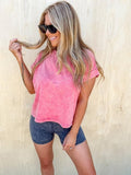 DOORBUSTER - Simple Summertime Cuffed Sleeve Top T-Shirts, Hoodie, Sweatshirt | GrindPrints.com