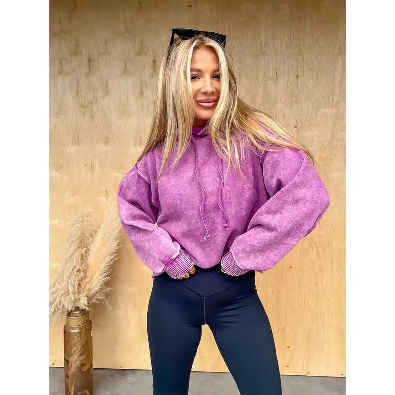 DOORBUSTER - Tone It Down Light Plum Cropped Hoodie T-Shirts, Sweatshirt | GrindPrints.com