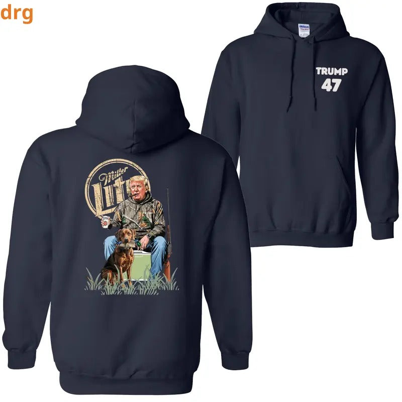DRG Trummp 47 Winter Lit Hoodie, Patriotic Hunting Graphic Sweatshirt, Unisex Casual Sweater for Trummp Supporters T-Shirts