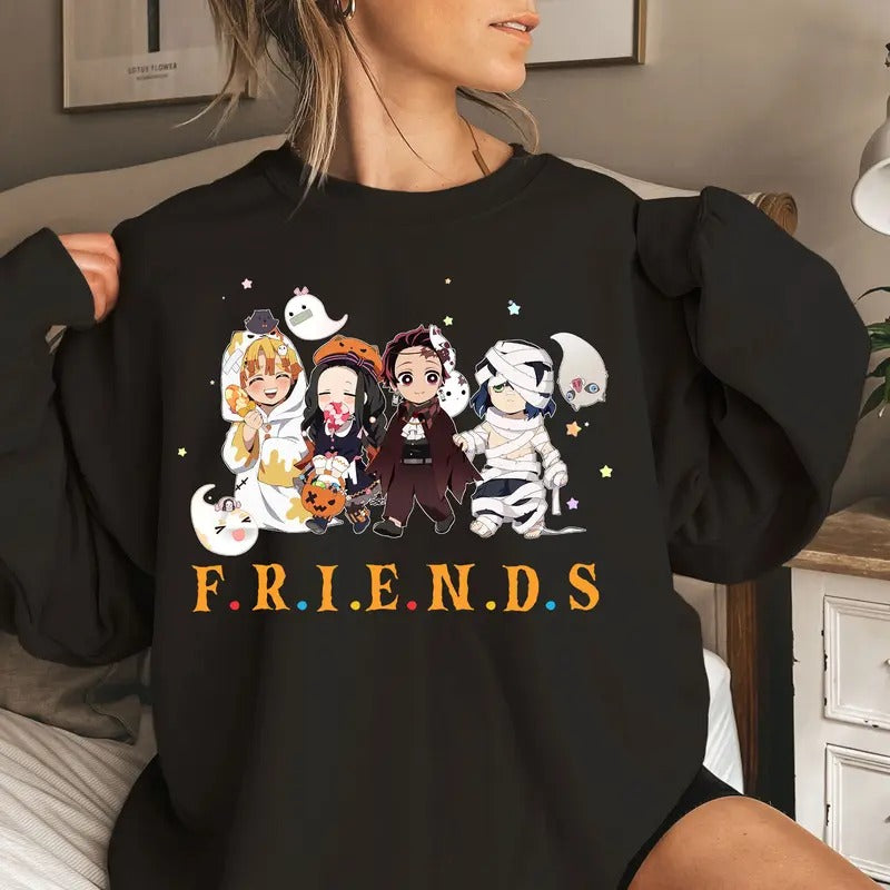 DS Characters Halloween Anime Lovers Shirt Crewneck Hoodie, Manga Shirt Sweatshirt | GrindPrints.com