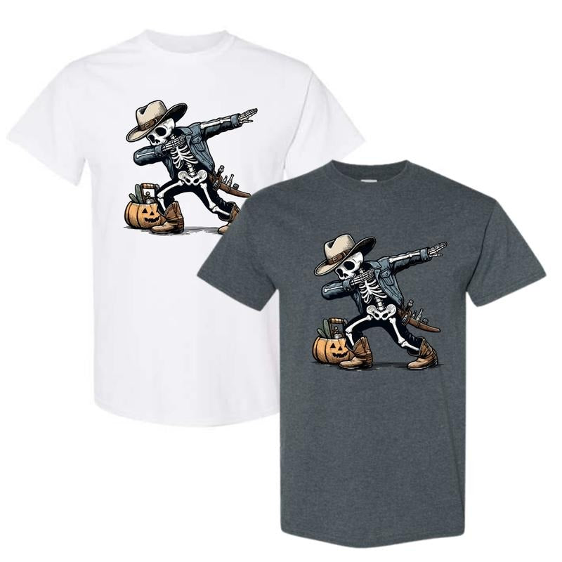 Dabbing Skeleton Cowboy Costume T-Shirt Sweatshirt Hoodie, Trendy Shirt | GrindPrints.com