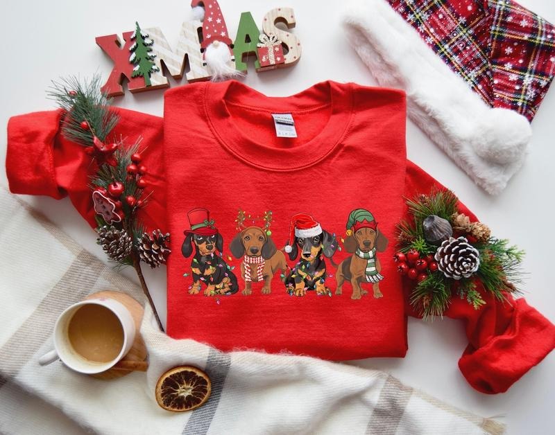 Dachshund Dog Lover Dachshund Dog Mom Xmas Classic Cotton T-Shirts, Hoodie, Sweatshirt