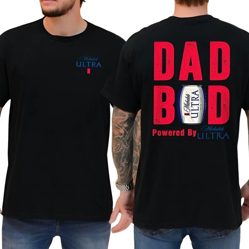Dad Bod Powered Michelob Ultra 2Sided Beer Drinking Daddy Classic Casual Menswear T-Shirts, Hoodie, Sweatshirt
