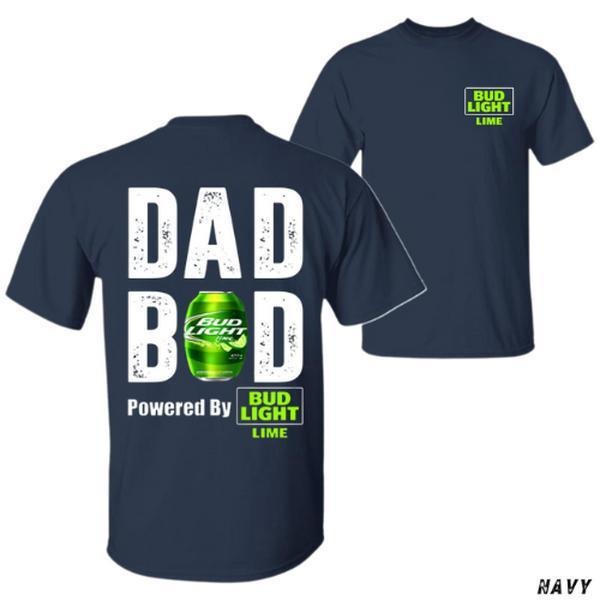 Dad Bod Tshirt Bud Light Lime Beer Can Graphic - Unisex Relaxed Fit Short Sleeve Machine Washable - Boyfriend Gift