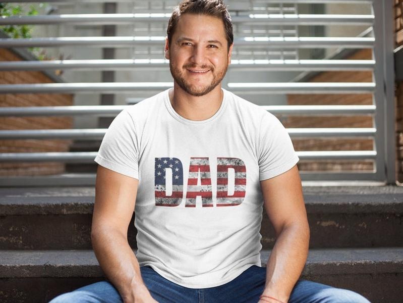 Dad Shirt with American Flag, Father's Day Shirt, Patriotic American Dad Shirt, 4Th Of July Shirt, American Flag Dad T...