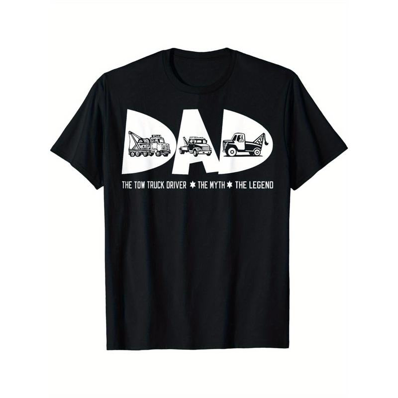 Dad Tow Truck Driver Myth Legend Fathers Day Gift Tshirt Made in USA Hoodie, Sweatshirt | GrindPrints.com