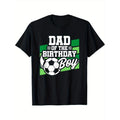 Dad's Soccer-Themed Cotton T-Shirt - Casual, Stretchy & Breathable with Boat Neck