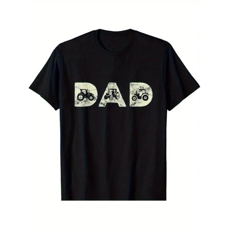 Dad'S Tractor Lover" Humorous Cotton Short Sleeve Crew Neck Black All Seasons Made USA T-Shirts, Hoodie, Sweatshirt