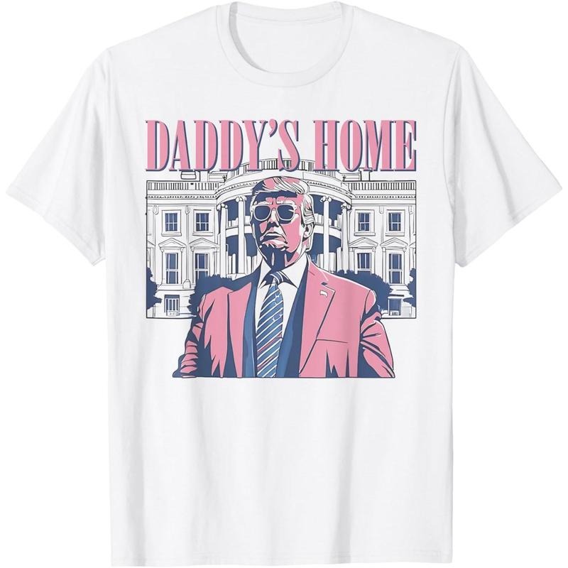 Daddy's Home Trump Pink 2024 Maga 2024 Trump Return 45 47 T-Shirt made in usa Hoodie, Sweatshirt | GrindPrints.com