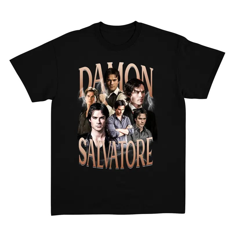 Damon Salvatore Vintage T-Shirt, Damon Salvatore Style Retro Tee Unisex Sweatshirt, Gift For Women and Man Unisex T-Shirt...