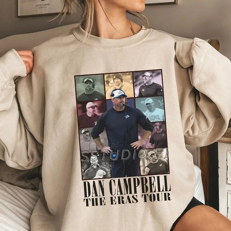 Dan Campbell The Eras Tour Sweatshirt, Vintage Dan Campbell Sweatshirt, Dan Cam Sweatshirt T-Shirts, Hoodie | GrindPrints.com