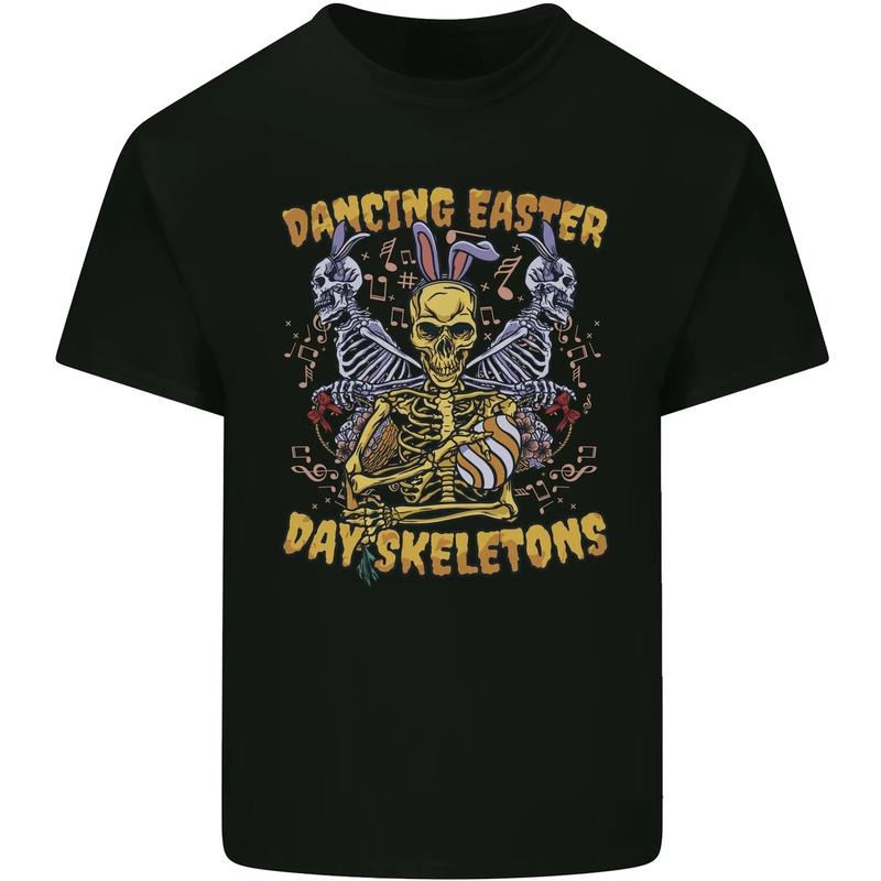 Dancing Easter Day Skeletons Skulls Black T-Shirt, T Shirt For Man Woman S-3Xl Hoodie, Sweatshirt | GrindPrints.com
