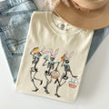 Dancing Easter Skeleton, Rabbit, Bunnies Comfort Colors Tshirt, Women's Crew Neck, Crewneck Hoodie, Sweatshirt