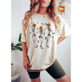 Dancing Skeleton Pumpkin Shirt, Retro Halloween Shirt, Womens Halloween Shirt, Cute Fall Shirt, Spooky Season, Pumpkin...