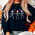 Dancing Skeleton Sweatshirt, Matching Mexico Halloween Party Hoodie, Spooky Season Gift Long Sleeve, Scary Halloween...