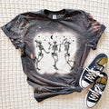 Dancing Skeletons Bleached t-Shirt Hoodie, Sweatshirt | GrindPrints.com