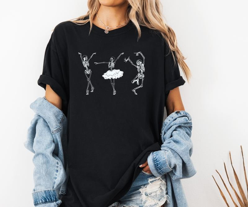 Dancing Skeletons design on custom colors tee shirt Casual Hoodie, Sweatshirt | GrindPrints.com