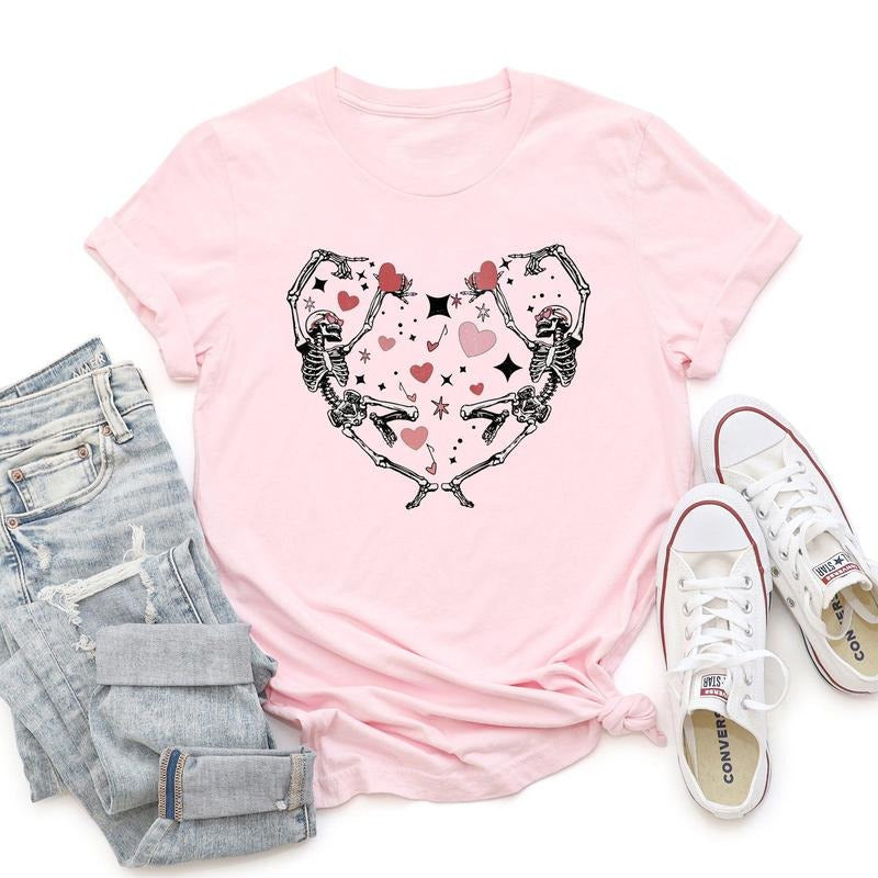 Dancing Skeletons, Heart, Super Soft Tshirt, Valentine's Day Hoodie, Sweatshirt | GrindPrints.com