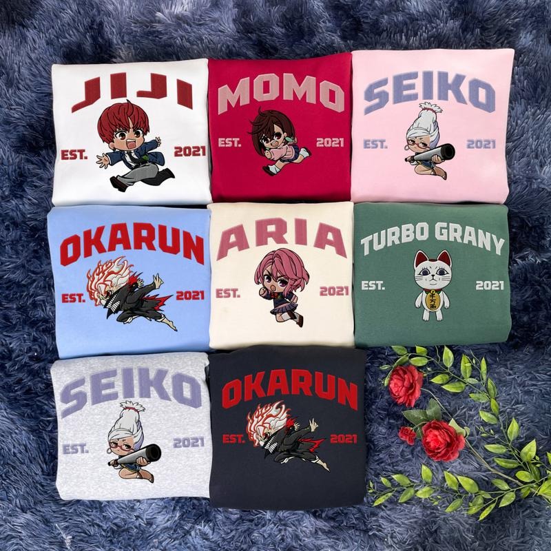 Dandadan Embroidered Sweater, Anime Movie Embroidered T-shirt, Hoodie, Dandadan Characters Shirt Sweatshirt | GrindPrints.com