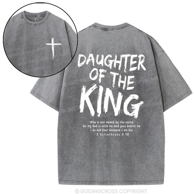 Daughter Of The King Christian Washed T-Shirt, Christian t shirts, Vintage 90s Graphic Tee, Gift Top Womenswear Cotton...
