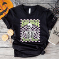 Dead Inside But It's Spooky Season T-Shirt, Trendy Halloween Party Shirt, Unisex Sarcastic Skeleton Gift Tee, Retro Fall...