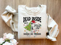 Dead Inside But Jolly AF Sweatshirt, Dead Inside Skeleton Hoodie, Funny Christmas Tees, Christmas Sweater, Christmas...