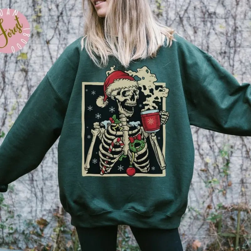 Dead Inside Skeleton Coffee Lover Fall Sarcastic Coffee Shirt Merry Shirt T-Shirts, Hoodie, Sweatshirt