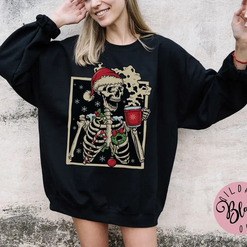 Dead Inside Skeleton Coffee Lover Sarcastic Coffee Shirt Merry Cotton Fabric T-Shirts, Hoodie, Sweatshirt