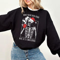Dead Inside but it's Christmas Sweatshirt, Christmas Skeleton Sweatshirt, Christmas Sweater Funny, Holiday Apparel,...