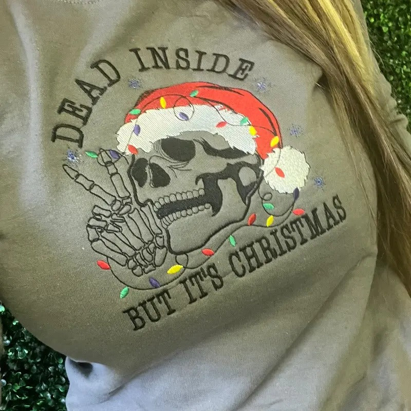 Dead inside embroidery sweater T-Shirts, Hoodie, Sweatshirt | GrindPrints.com
