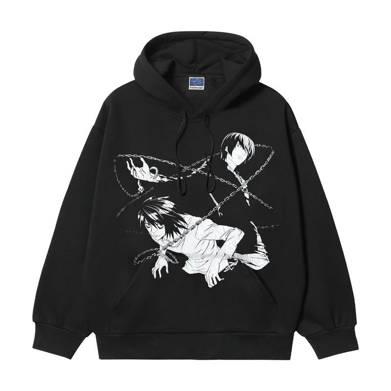 Death Note "Entangled" Heavyweight Vintage Hoodie Cotton Blend Classic Anime Sweatshirt Menswear Tops Pullover Long...