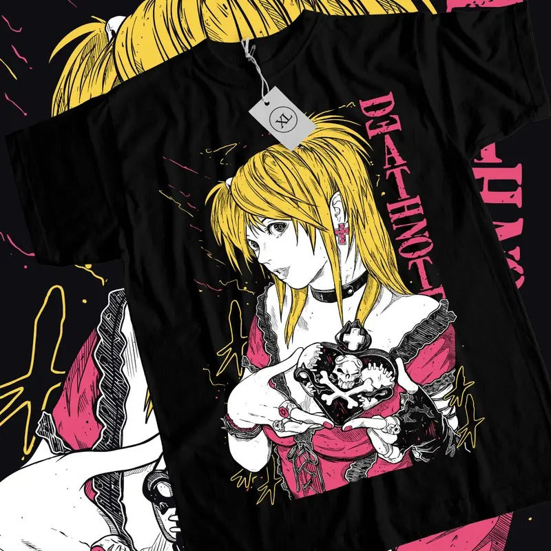 Death Note Misa Amane T- Shirt Manga Anime Black T- Shirt Size S to 5XL Hoodie, Sweatshirt | GrindPrints.com