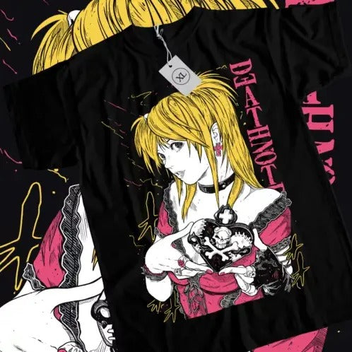 Death Note Misa Amane T- Shirt Manga Anime Black T- Shirt Size S to 5XLstyle{n002}2 Hoodie, Sweatshirt | GrindPrints.com