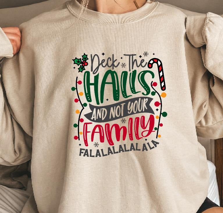 Deck the Halls Christmas Sweatshirt T-Shirts, Hoodie | GrindPrints.com
