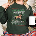 Deck the Stalls Equestrian Ugly Christmas Sweatshirt, Norwegian Fjord Horse Cozy Barn Sweater, Riding Instructor Gift,...
