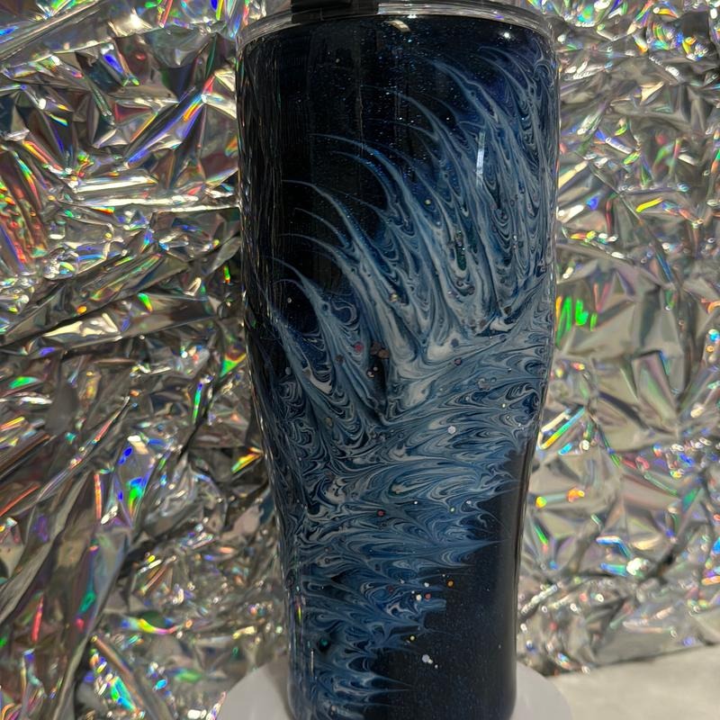 Deep Blue Feather Swirl 32 oz Tumbler T-Shirts, Hoodie, Sweatshirt | GrindPrints.com
