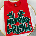 Deer Merry & Bright Patch Gildan Sweatshirt T-Shirts, Hoodie | GrindPrints.com